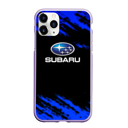 Чехол iPhone 11 Pro матовый Subaru текстура авто, цвет: 3D-светло-сиреневый