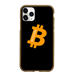 Чехол iPhone 11 Pro матовый Биткоин криптовалюта оранжевое лого, цвет: 3D-коричневый