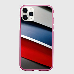 Чехол iPhone 11 Pro матовый Разноцветная полосы абстракция, цвет: 3D-малиновый