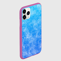Чехол iPhone 11 Pro матовый Дым на голубом фоне, цвет: 3D-фиолетовый — фото 2