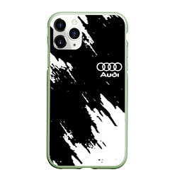 Чехол iPhone 11 Pro матовый Audi краски белые, цвет: 3D-салатовый