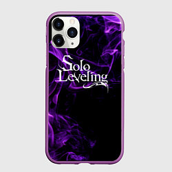 Чехол iPhone 11 Pro матовый Поднятие уровня в одиночку - фиолетовое пламя, цвет: 3D-фиолетовый