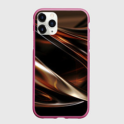 Чехол iPhone 11 Pro матовый Изогнутая шоколадная абстракция, цвет: 3D-малиновый