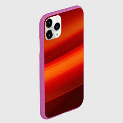 Чехол iPhone 11 Pro матовый Красная изогнутая абстракция, цвет: 3D-фиолетовый — фото 2