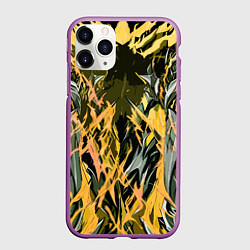 Чехол iPhone 11 Pro матовый Сталь и жёлтая энергия, цвет: 3D-фиолетовый