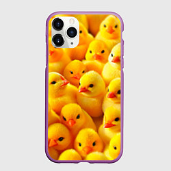 Чехол iPhone 11 Pro матовый С желтыми цыплятами