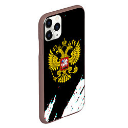 Чехол iPhone 11 Pro матовый Герб РФ краска, цвет: 3D-коричневый — фото 2