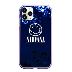 Чехол iPhone 11 Pro матовый Nirvana рок краски, цвет: 3D-светло-сиреневый