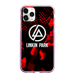 Чехол iPhone 11 Pro матовый Linkin park краски текстуры