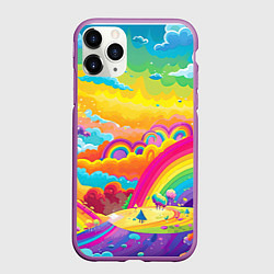 Чехол iPhone 11 Pro матовый Мир радуги и ярких красок