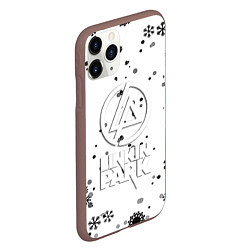 Чехол iPhone 11 Pro матовый Linkin park текстура зима рок, цвет: 3D-коричневый — фото 2
