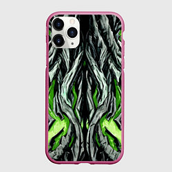 Чехол iPhone 11 Pro матовый Камень и зелёная энергия, цвет: 3D-малиновый