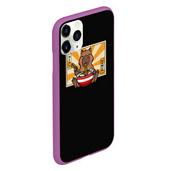 Чехол iPhone 11 Pro матовый Капибара в японском стиле, цвет: 3D-фиолетовый — фото 2