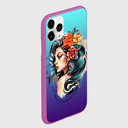 Чехол iPhone 11 Pro матовый Цветы и буйство красок, цвет: 3D-фиолетовый — фото 2