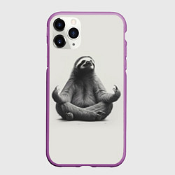 Чехол iPhone 11 Pro матовый Ленивиц в позе лотоса