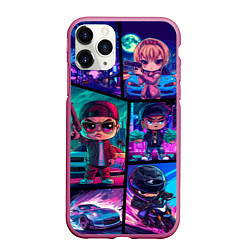 Чехол iPhone 11 Pro матовый GTA chibi style