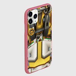 Чехол iPhone 11 Pro матовый Deep roock galactic броня бурильщика, цвет: 3D-малиновый — фото 2