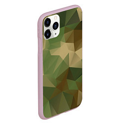 Чехол iPhone 11 Pro матовый Камуфляжный геометрический паттерн, цвет: 3D-розовый — фото 2