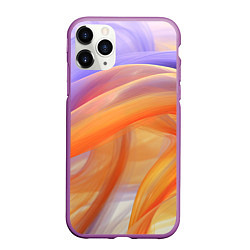 Чехол iPhone 11 Pro матовый Оранжевая и синяя абстрактная дуга, цвет: 3D-фиолетовый