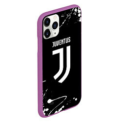 Чехол iPhone 11 Pro матовый Juventus краски белые, цвет: 3D-фиолетовый — фото 2