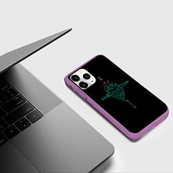 Чехол iPhone 11 Pro матовый Japanese demon Oni, цвет: 3D-фиолетовый — фото 2