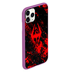 Чехол iPhone 11 Pro матовый Скайрим текстура рпг, цвет: 3D-фиолетовый — фото 2