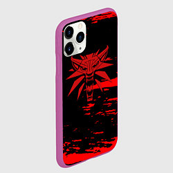 Чехол iPhone 11 Pro матовый The witcher лого ведьмака краски, цвет: 3D-фиолетовый — фото 2