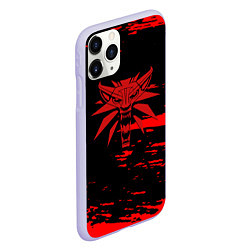 Чехол iPhone 11 Pro матовый The witcher лого ведьмака краски, цвет: 3D-светло-сиреневый — фото 2