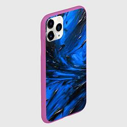 Чехол iPhone 11 Pro матовый Чёрная и синяя субстанция, цвет: 3D-фиолетовый — фото 2