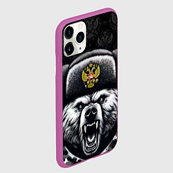 Чехол iPhone 11 Pro матовый Русский медведь, цвет: 3D-фиолетовый — фото 2