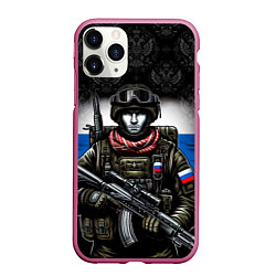 Чехол iPhone 11 Pro матовый Солдат России