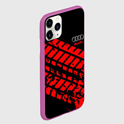 Чехол iPhone 11 Pro матовый AUDI краски текстура шины, цвет: 3D-фиолетовый — фото 2