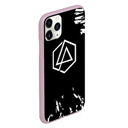 Чехол iPhone 11 Pro матовый Linkin park краски текстура рок, цвет: 3D-розовый — фото 2