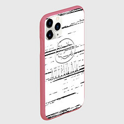 Чехол iPhone 11 Pro матовый Nirvana штрихи чёрные, цвет: 3D-малиновый — фото 2