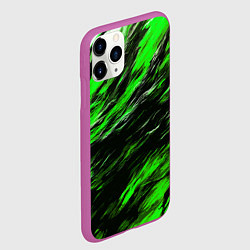 Чехол iPhone 11 Pro матовый Чёрная и зелёная буря, цвет: 3D-фиолетовый — фото 2