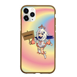 Чехол iPhone 11 Pro матовый Genshin персонаж игры Барбара