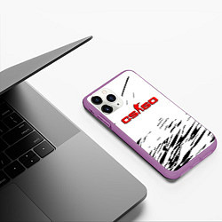 Чехол iPhone 11 Pro матовый Counter strike краски, цвет: 3D-фиолетовый — фото 2