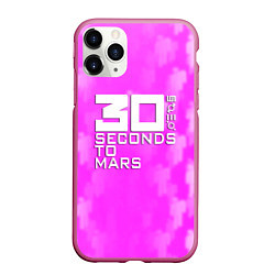 Чехол iPhone 11 Pro матовый 30 seconds to mars pink, цвет: 3D-малиновый