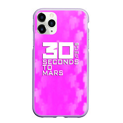 Чехол iPhone 11 Pro матовый 30 seconds to mars pink, цвет: 3D-светло-сиреневый