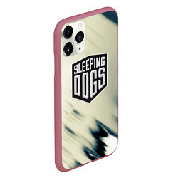 Чехол iPhone 11 Pro матовый Sleeping Dogs краски, цвет: 3D-малиновый — фото 2