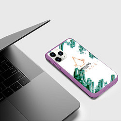 Чехол iPhone 11 Pro матовый Assasins creed mirage game pattern, цвет: 3D-фиолетовый — фото 2