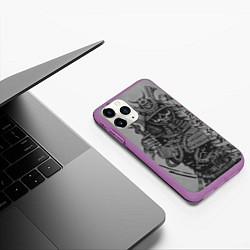 Чехол iPhone 11 Pro матовый Demonic samurai, цвет: 3D-фиолетовый — фото 2