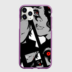 Чехол iPhone 11 Pro матовый Anime art, цвет: 3D-фиолетовый