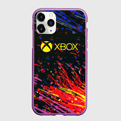 Чехол iPhone 11 Pro матовый Xbox краски текстура, цвет: 3D-фиолетовый