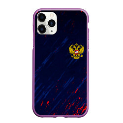 Чехол iPhone 11 Pro матовый Россия краски текстура