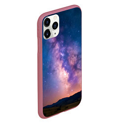 Чехол iPhone 11 Pro матовый Млечный путь ночью, цвет: 3D-малиновый — фото 2