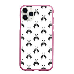 Чехол iPhone 11 Pro матовый Panda love - pattern