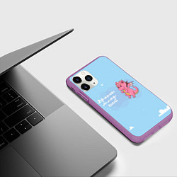 Чехол iPhone 11 Pro матовый Младший дракон, цвет: 3D-фиолетовый — фото 2