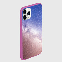 Чехол iPhone 11 Pro матовый Галактика млечный путь, цвет: 3D-фиолетовый — фото 2