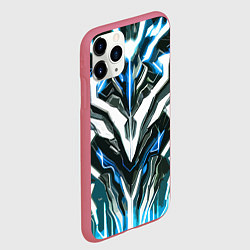 Чехол iPhone 11 Pro матовый Неоновая кибер броня синяя, цвет: 3D-малиновый — фото 2